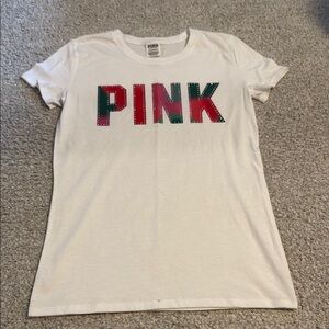 PINK Victoria's Secret White Fitted Short Sleeve T-Shirt